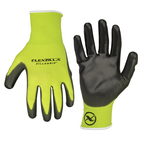 Legacy Manufacturing Gc300M-2X Zillagrip Poly Dip Gloves Blk/Zillagreen  2-Pack M